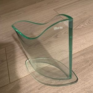 Wavy Clear Green Glass Vase Marked “Red Sea”.  Measures Approx. 8 1/4” H